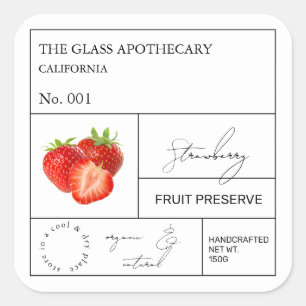 Apothecary Strawberry Label
