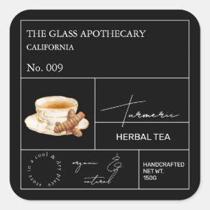 Apothecary Turmeric Herbal Tea Label