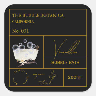 Apothecary Vanilla Bubble Bath Label