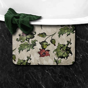 Apothecary Witch Plant   Steampunk Botanical Herbs Bath Mat