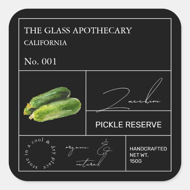 Apothecary Zucchini Label (Front)