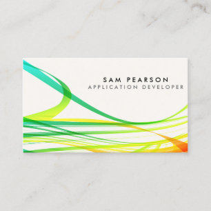 App Developer Colourful Abstract Flowing Streamers Business Card