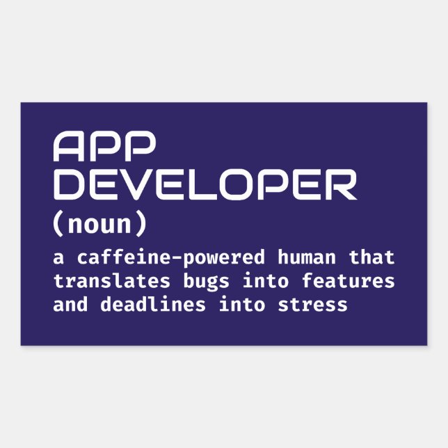App Developer Humour Definition Sticker (Front)