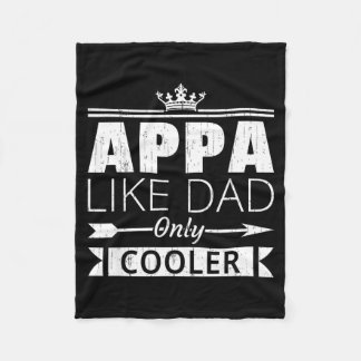 Appa Cooler Funny Korean Dad Father's Day Quote Fleece Blanket