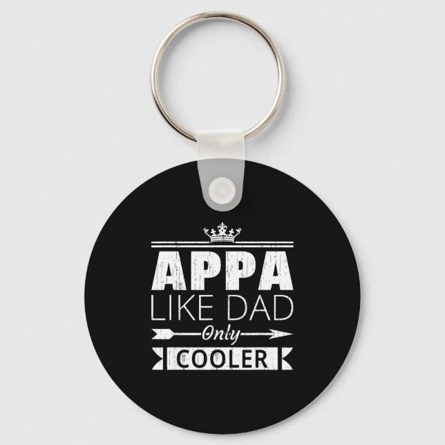 Appa Cooler Funny Korean Dad Father's Day Quote  Keychain (Front)