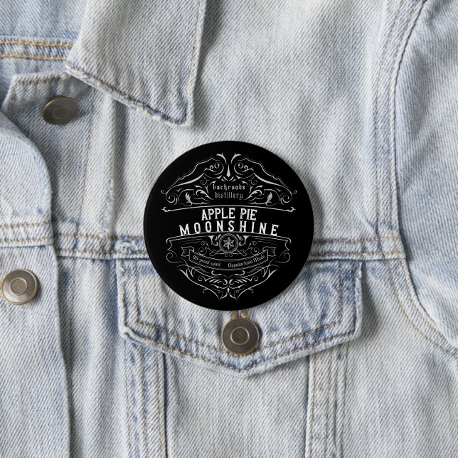 Appalachia Moonshine Label 3 Inch Round Button (In Situ)