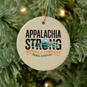 Appalachia Strong Mountain Outdoors Hiking NC  Ceramic Ornament