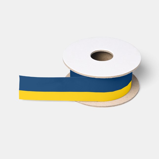 Appalachian Gold and Blue-Striped Ribbon Satin Ribbon (Spool)