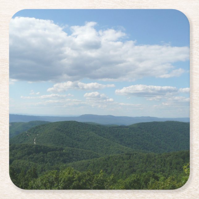 Appalachian Mountains I Shenandoah Square Paper Coaster (Front)