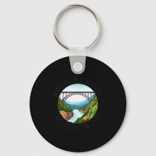 Appalachian Mountains New River Gorge Bridge West  Keychain