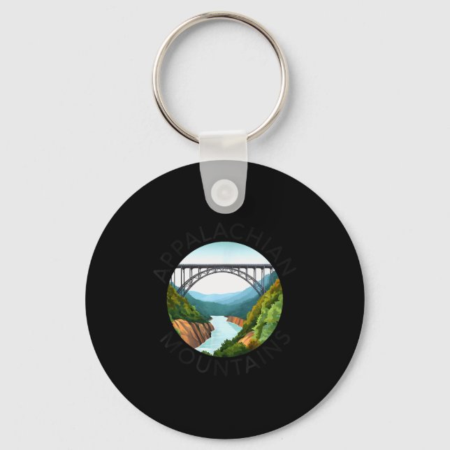 Appalachian Mountains New River Gorge Bridge West  Keychain (Front)