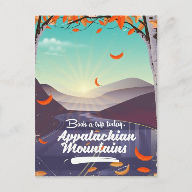 Appalachian Mountains vintage travel poster Postcard (Front)