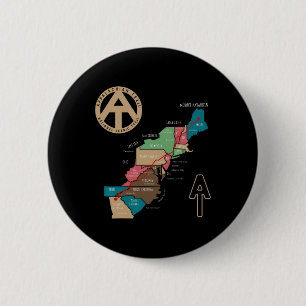 Appalachian Trail Hiking Map  2 Inch Round Button