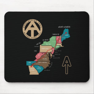 Appalachian Trail Hiking Map  Mouse Pad