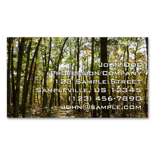 Appalachian Trail in October at Shenandoah Magnetic Business Card (Front)