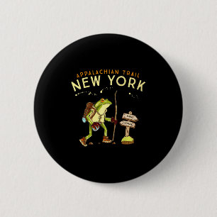 Appalachian Trail New York Hiking Frog _1  2 Inch Round Button