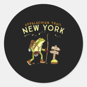 Appalachian Trail New York Hiking Frog _1 Classic Round Sticker