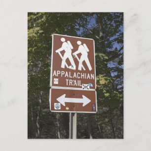 Appalachian Trail Sign with Hikers Icon Postcard
