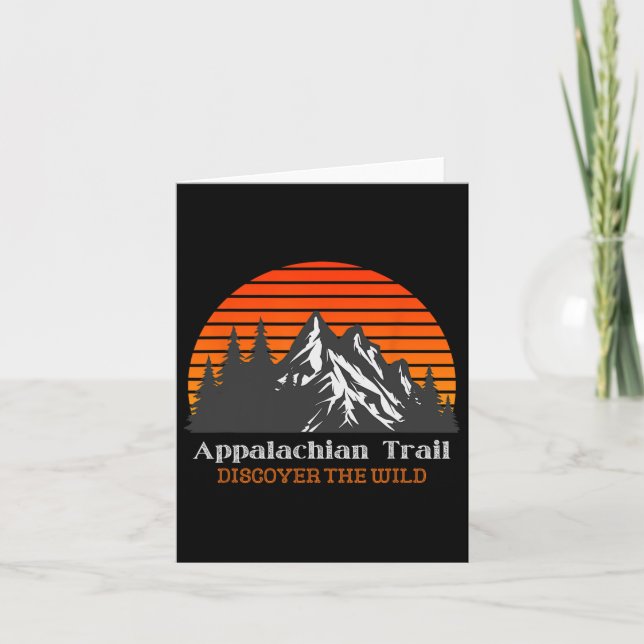 Appalachian Trail Vintage Hiking Mountain Sunset  Card (Front)