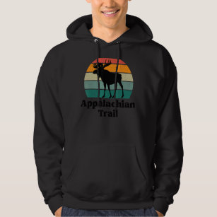 Appalachian Trail Vintage Retro Sunset Moose Graph Hoodie