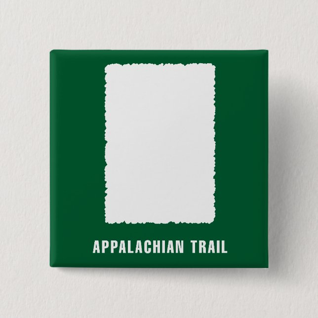 Appalachian Trail White Blaze 2 Inch Square Button (Front)