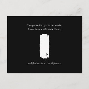 Appalachian Trail White Blaze Paths Diverged Postcard