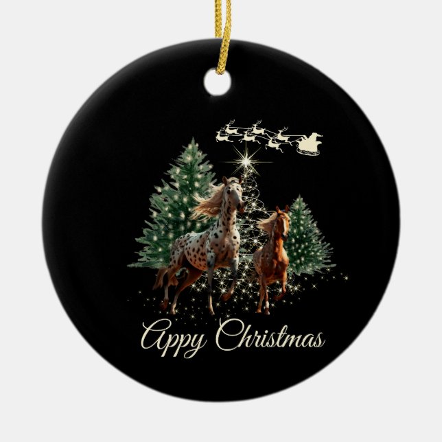 Appaloosa Christmas Ceramic Ornament (Front)