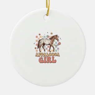 Appaloosa Girl Vintage Horse Western T-Shirt Desig Ceramic Ornament
