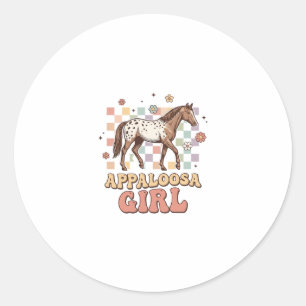 Appaloosa Girl Vintage Horse Western T-Shirt Desig Classic Round Sticker