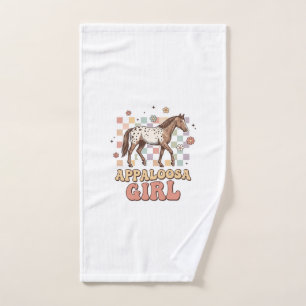 Appaloosa Girl Vintage Horse Western T-Shirt Desig Hand Towel