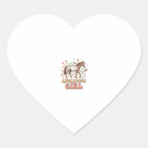 Appaloosa Girl Vintage Horse Western T-Shirt Desig Heart Sticker