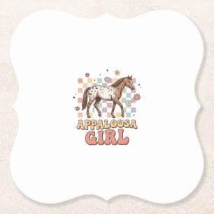 Appaloosa Girl Vintage Horse Western T-Shirt Desig Paper Coaster