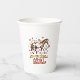 Appaloosa Girl Vintage Horse Western T-Shirt Desig Paper Cups