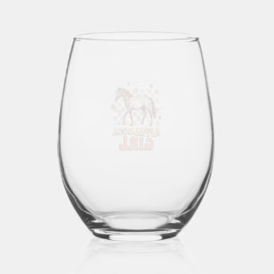 Appaloosa Girl Vintage Horse Western T-Shirt Desig Stemless Wine Glass