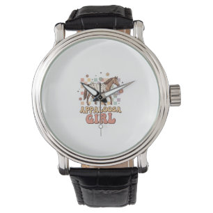 Appaloosa Girl Vintage Horse Western T-Shirt Desig Watch