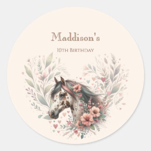 Appaloosa Horse Birthday  Classic Round Sticker