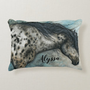 Appaloosa Horse by Bihrle Nom personnalisé Coussin