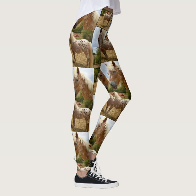 Appaloosa Horse Collage, Dames Full Print Legging (Droite)