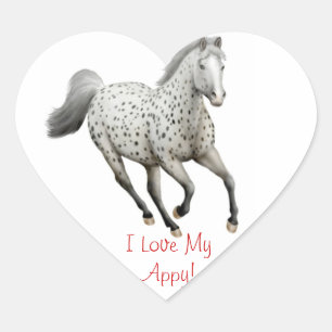 Appaloosa Horse Love Customizable Heart Sticker