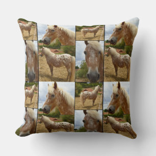 Appaloosa Horse, Photo Collage Big Throw Cushion. Pillow