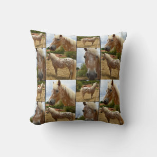 Appaloosa Horse, Photo Collage Throw Cushion. Pillow
