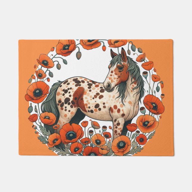 Appaloosa Horse Poppy Appy Horses                  Doormat (Front)