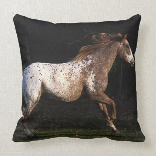 Appaloosa Horse Running 4 Throw Pillow