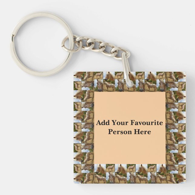 Appaloosa Horses Framed Template, Keychain (Front)