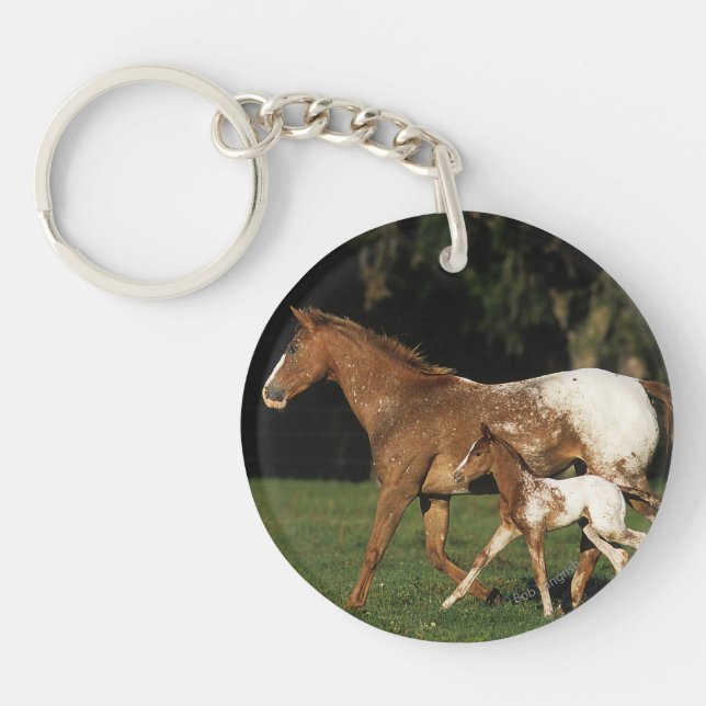 Appaloosa Mare And Foal Keychain (Front)