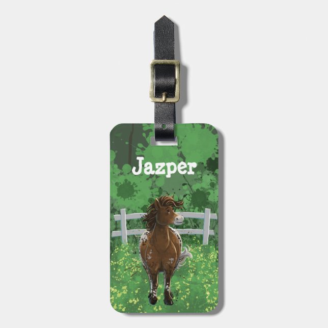 Appaloosa Pony Luggage Tag (Front Vertical)