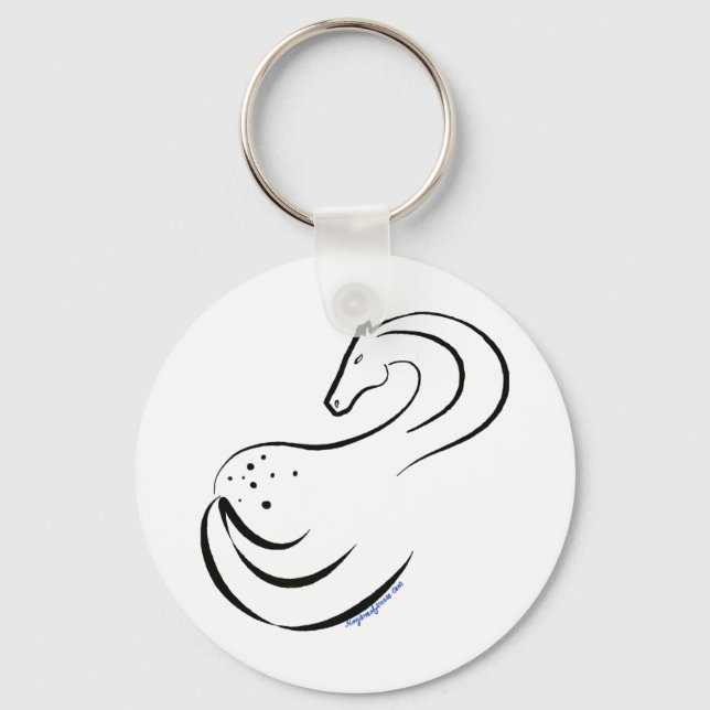 Appaloosa stylized ink drawing keychain (Front)