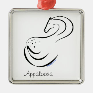Appaloosa stylized ink drawing metal ornament