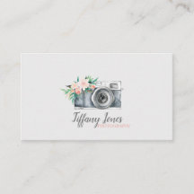 appareil photo carte de visite floral