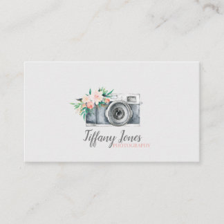 appareil photo carte de visite floral